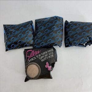 Silkies Control Top Pantyhose 105 Medium Nude (4) NOS